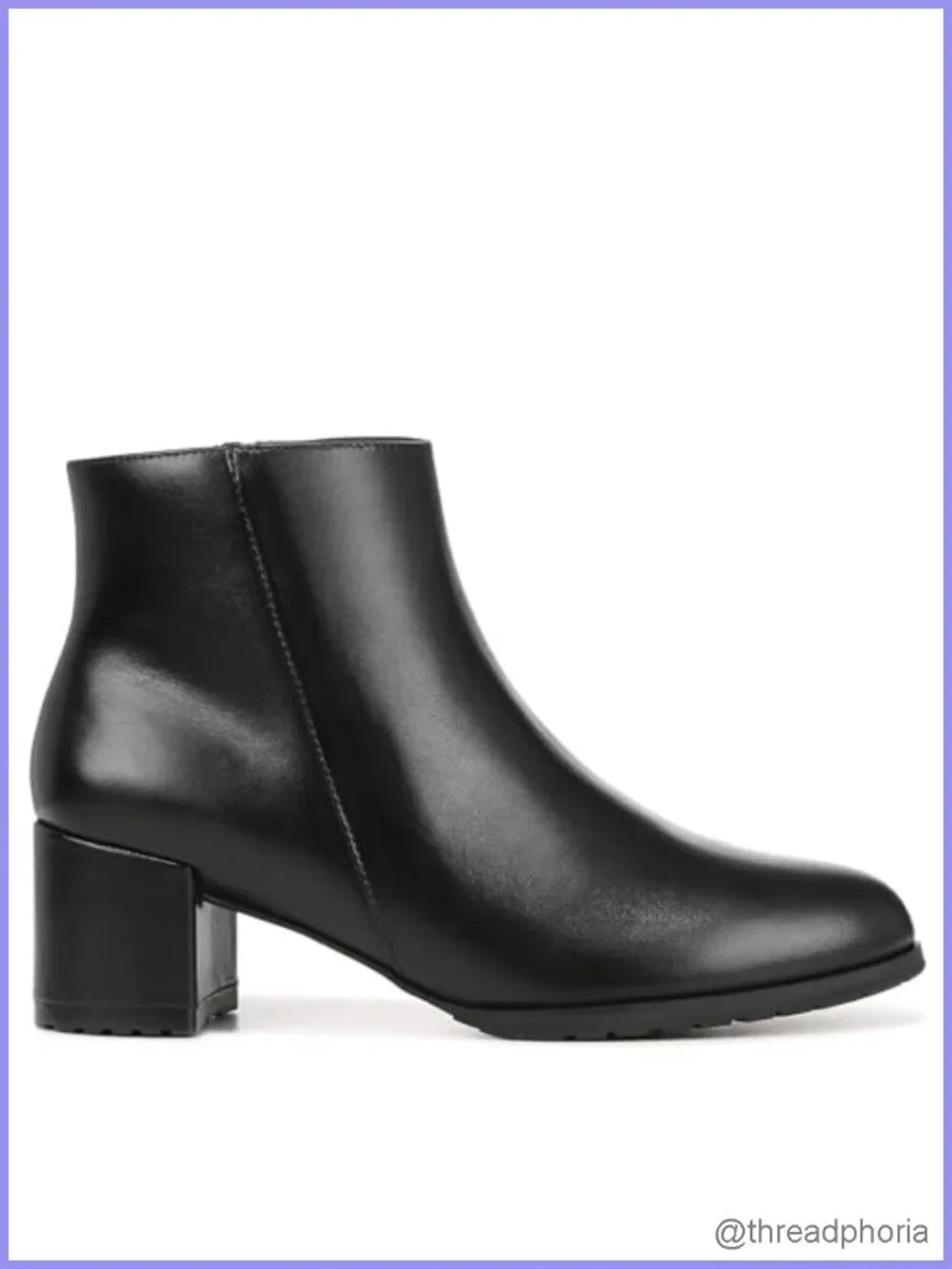 Waterproof Leather Ankle Bootie with Side Zip & Lug Sole